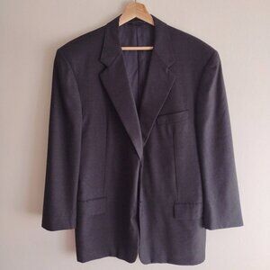 Hickey Freeman Mens 46 Regular Charcoal Gray Wool Blazer Sportcoat